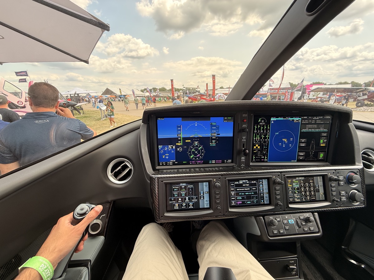 Glass-cockpit panel in flight